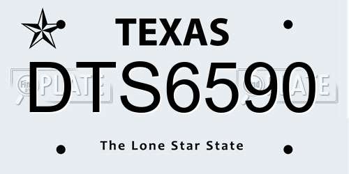 DTS6590 Texas License Plate