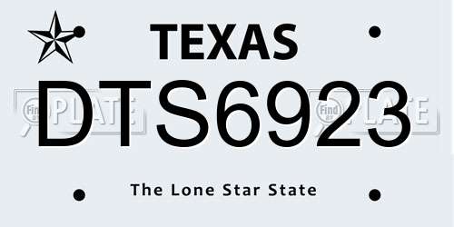 DTS6923 Texas License Plate