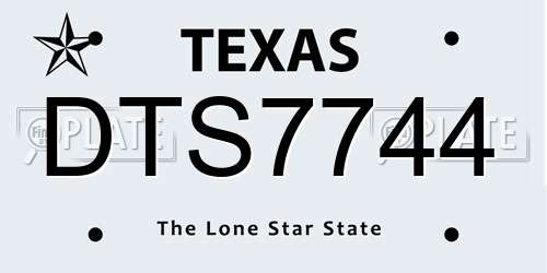 DTS7744 Texas License Plate