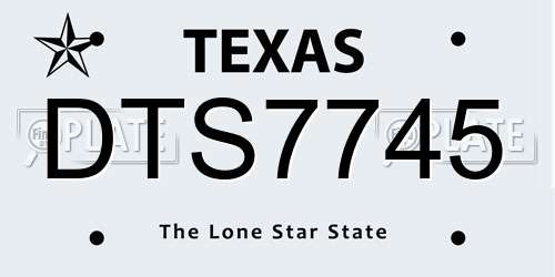 DTS7745 Texas License Plate