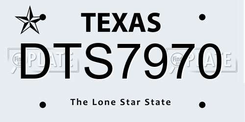 DTS7970 Texas License Plate