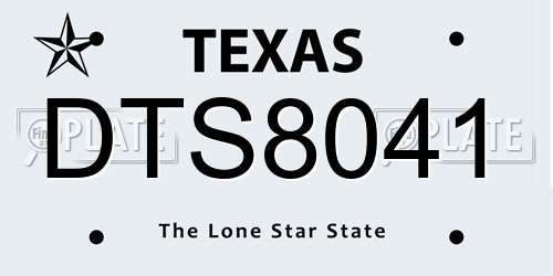 DTS8041 Texas License Plate