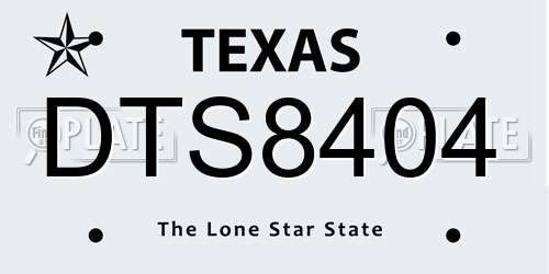 DTS8404 Texas License Plate