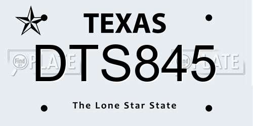 DTS845 Texas License Plate