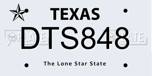 DTS848 Texas License Plate
