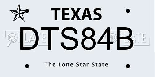 DTS84B Texas License Plate