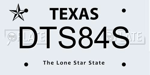 DTS84S Texas License Plate