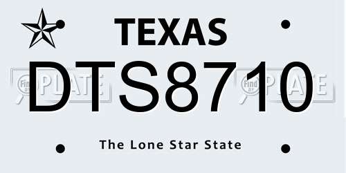 DTS8710 Texas License Plate