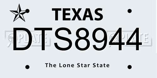 DTS8944 Texas License Plate
