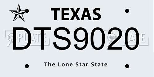 DTS9020 Texas License Plate