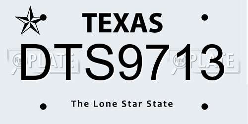 DTS9713 Texas License Plate