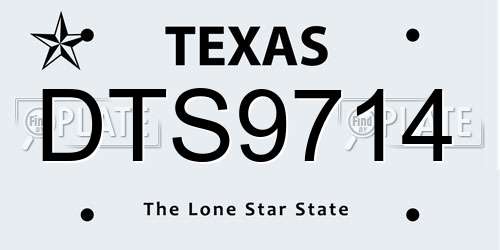 DTS9714 Texas License Plate