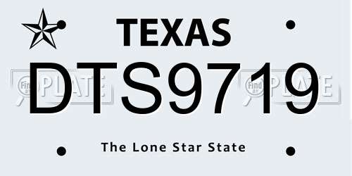 DTS9719 Texas License Plate