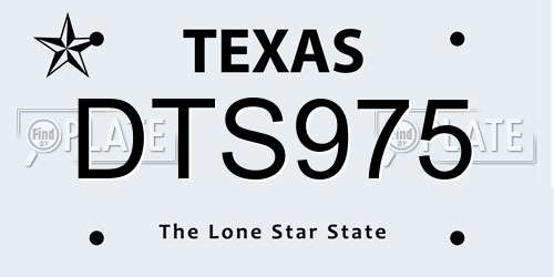 DTS975 Texas License Plate