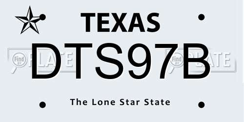 DTS97B Texas License Plate