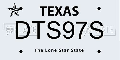 DTS97S Texas License Plate