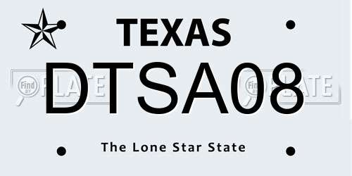 DTSA08 Texas License Plate