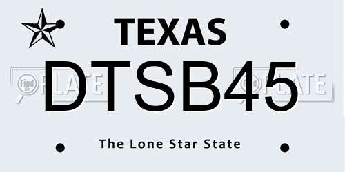 DTSB45 Texas License Plate