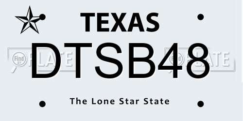 DTSB48 Texas License Plate