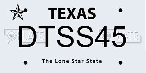 DTSS45 Texas License Plate