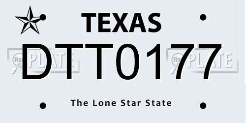 DTT0177 Texas License Plate