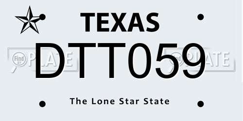 DTT059 Texas License Plate