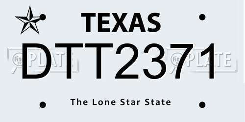 DTT2371 Texas License Plate