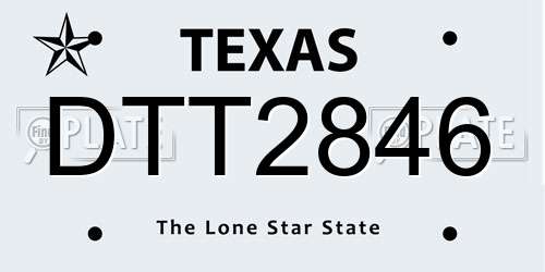 DTT2846 Texas License Plate