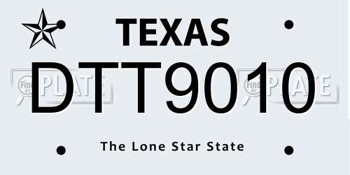DTT9010 Texas License Plate