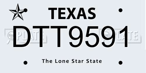 DTT9591 Texas License Plate