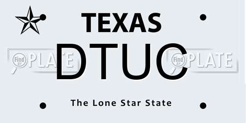DTUC Texas License Plate