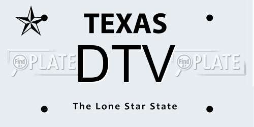 DTV Texas License Plate