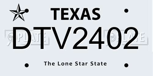 DTV2402 Texas License Plate