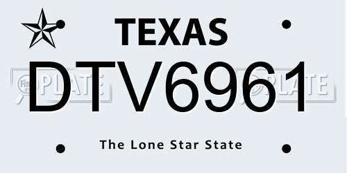 DTV6961 Texas License Plate