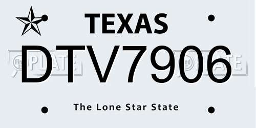 DTV7906 Texas License Plate