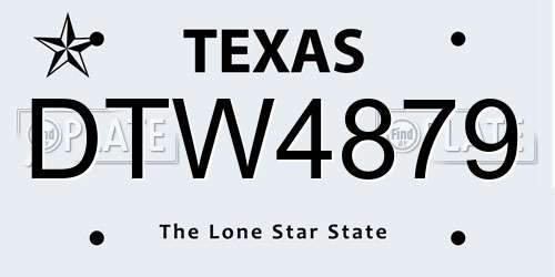 DTW4879 Texas License Plate