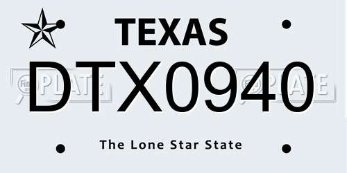 DTX0940 Texas License Plate