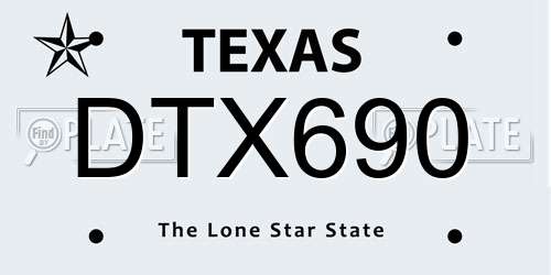 DTX690 Texas License Plate