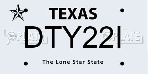DTY22I Texas License Plate