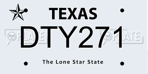 DTY271 Texas License Plate