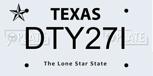 DTY27I Texas License Plate