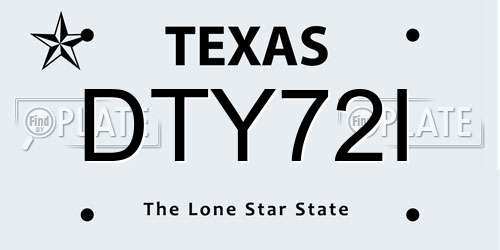 DTY72I Texas License Plate