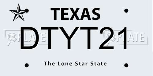 DTYT21 Texas License Plate