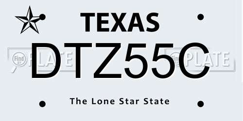 DTZ55C Texas License Plate