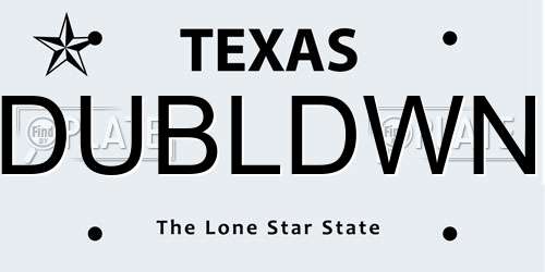 DUBLDWN Texas License Plate