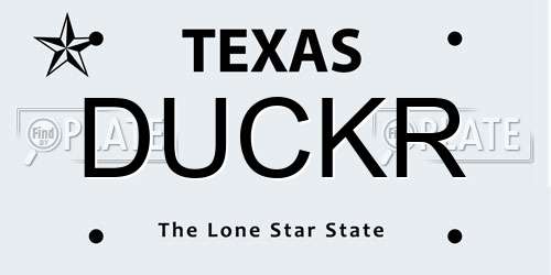 DUCKR Texas License Plate