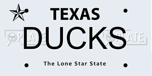 DUCKS Texas License Plate