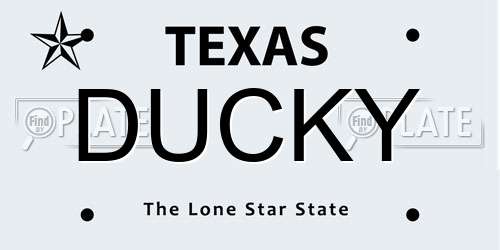 DUCKY Texas License Plate