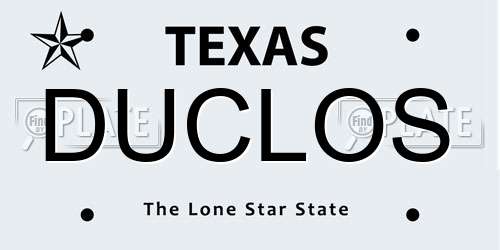 DUCLOS Texas License Plate