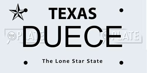DUECE Texas License Plate